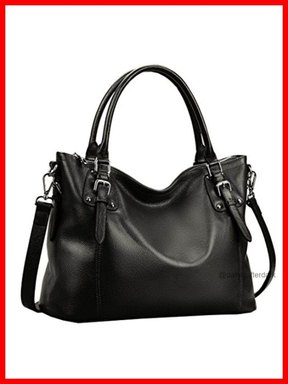 HESHE Leather Tote Satchel Top Handle Shoulder Crossbody Bag